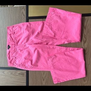 J Crew full-length wide leg chino pants. Low fit, size 0. Pink color.
